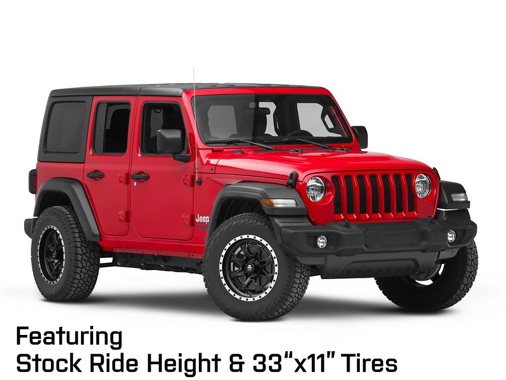 Mammoth Split 16 Beadlock Satin Black with Polished Lip Wheel; 18x9; -6mm Offset (18-25 Jeep Wrangler JL)