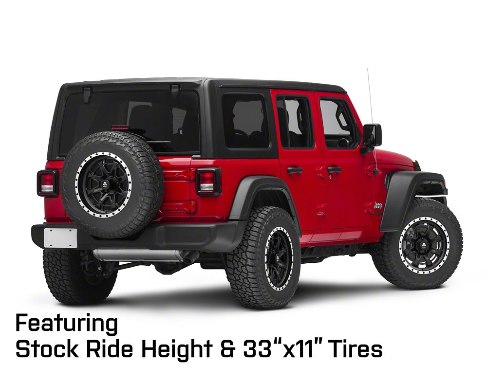 Mammoth Split 16 Beadlock Satin Black with Polished Lip Wheel; 18x9; -6mm Offset (18-25 Jeep Wrangler JL)