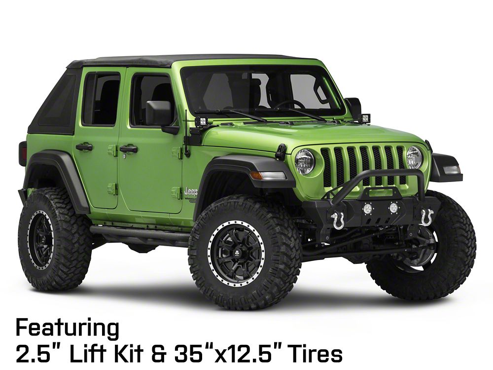 Mammoth Split 16 Beadlock Satin Black with Polished Lip Wheel; 18x9; -6mm Offset (18-25 Jeep Wrangler JL)