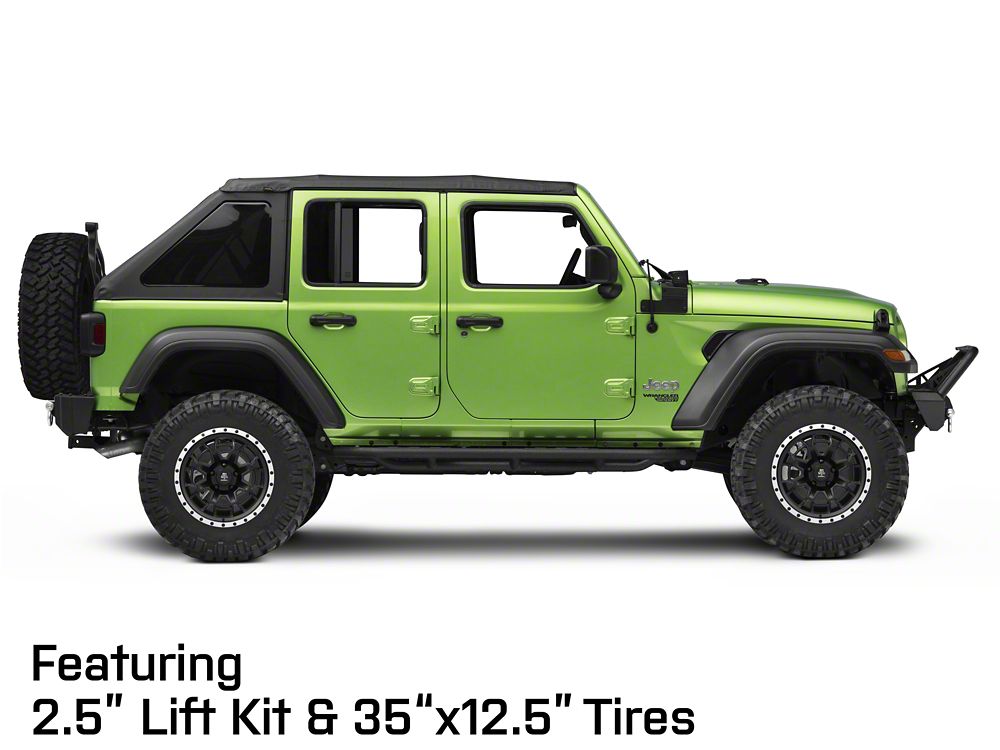 Mammoth Split 16 Beadlock Satin Black with Polished Lip Wheel; 18x9; -6mm Offset (18-25 Jeep Wrangler JL)