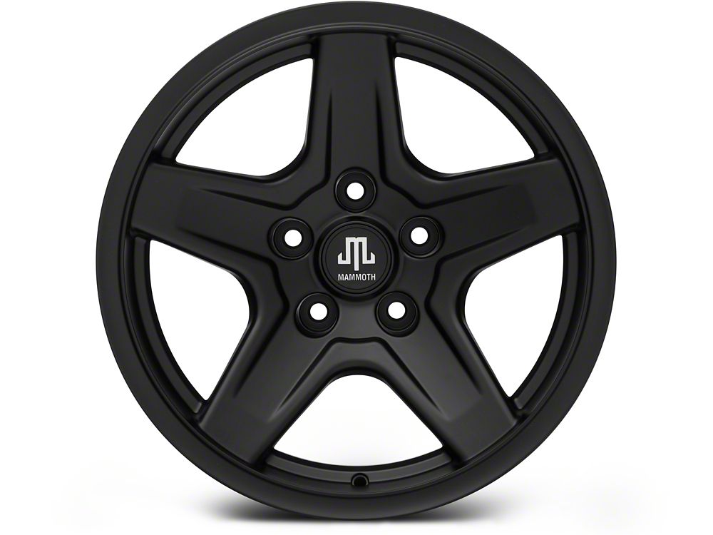 Mammoth Boulder Matte Black Wheel; 17x9; -6mm Offset (20-25 Jeep Gladiator JT)