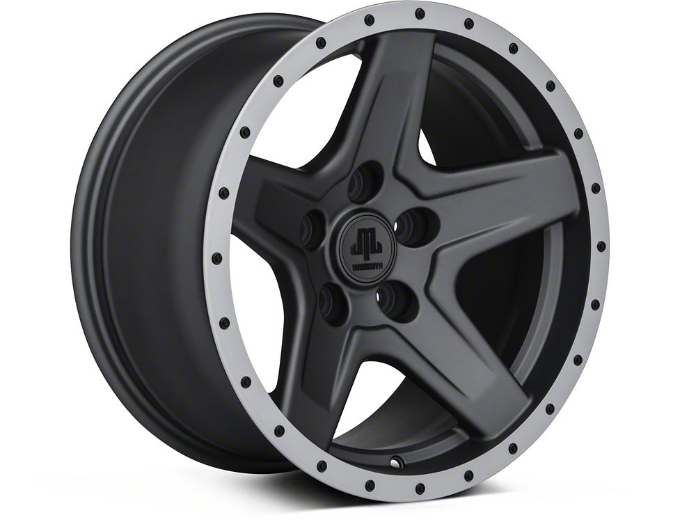 Mammoth Boulder Simulated Beadlock Style Charcoal Wheel; 17x9; -6mm Offset (20-25 Jeep Gladiator JT)