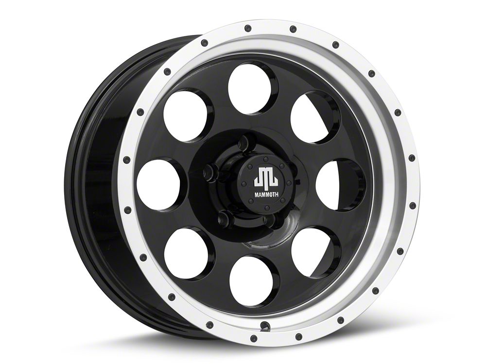 Mammoth 8 Aluminum Simulated Beadlock Black Wheel; 17x9; -6mm Offset (20-25 Jeep Gladiator JT)