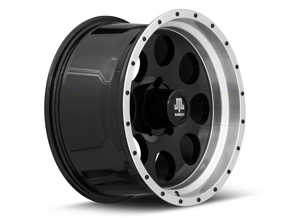 Mammoth 8 Aluminum Simulated Beadlock Black Wheel; 17x9; -6mm Offset (20-25 Jeep Gladiator JT)