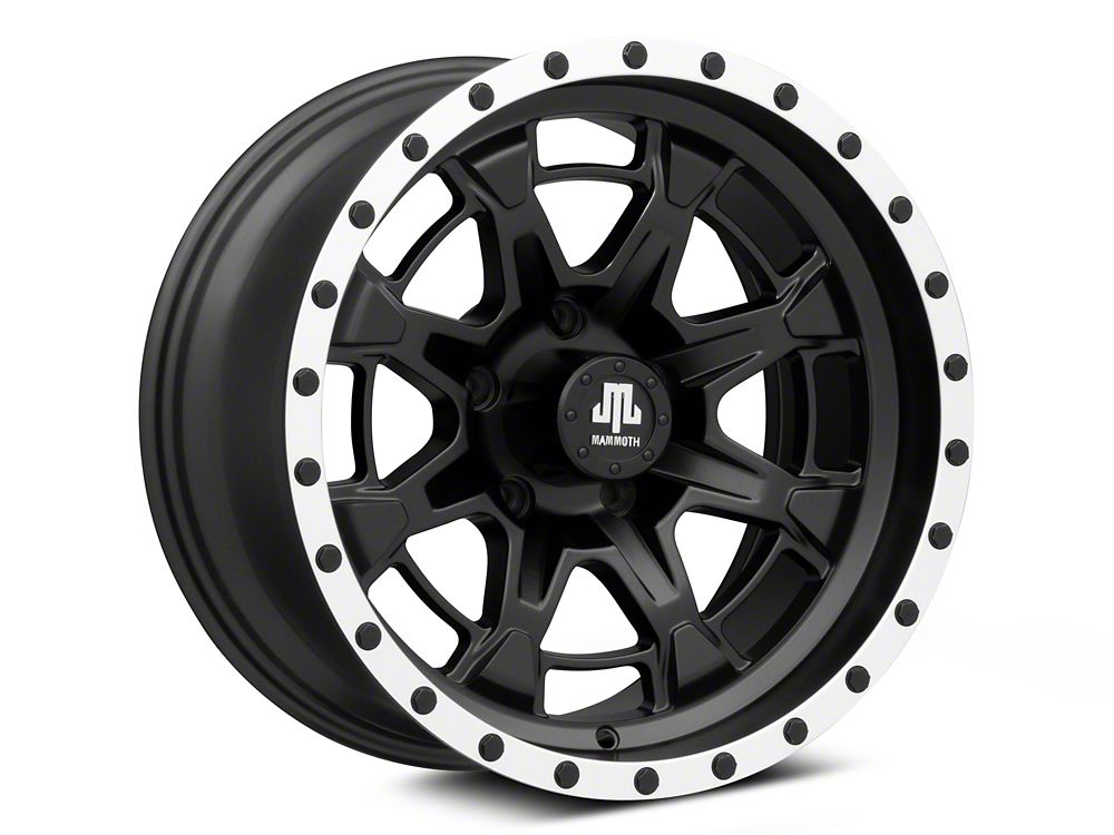 Mammoth Split 16 Beadlock Satin Black with Polished Lip Wheel; 17x9; -6mm Offset (20-25 Jeep Gladiator JT)