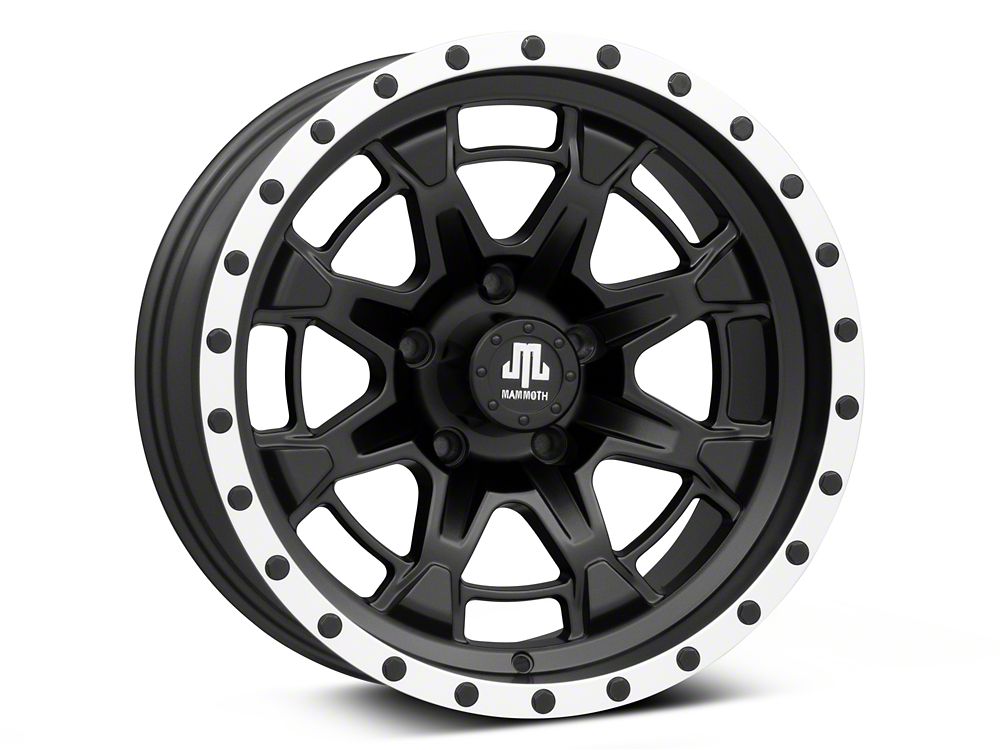 Mammoth Split 16 Beadlock Satin Black with Polished Lip Wheel; 17x9; -6mm Offset (20-25 Jeep Gladiator JT)