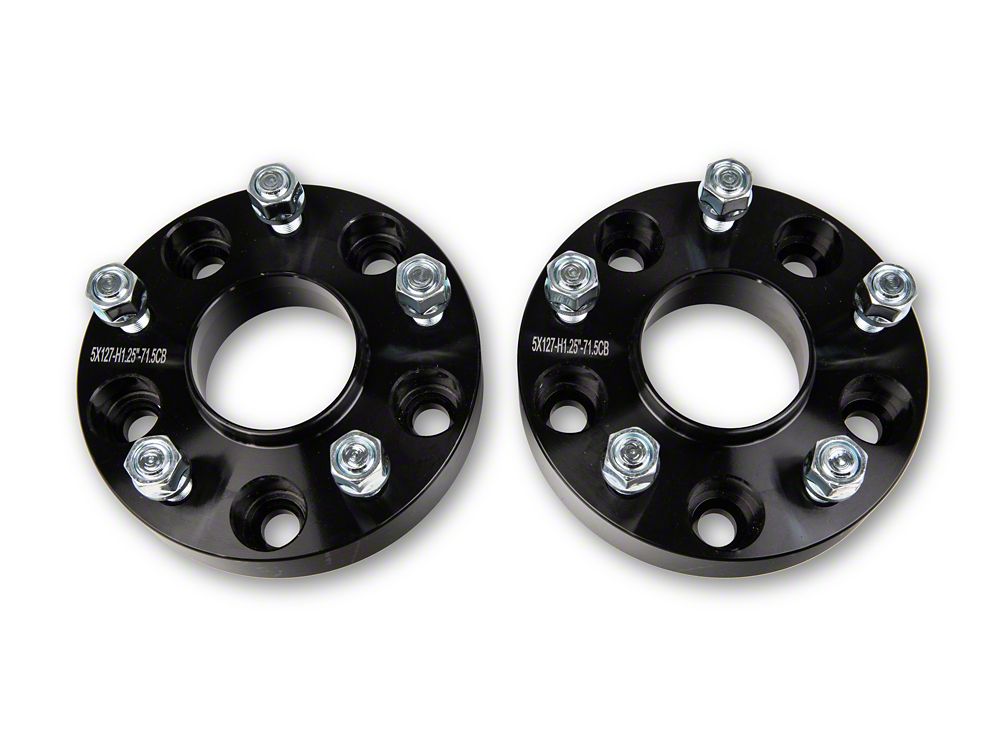 Mammoth 1.25-Inch Billet Wheel Spacers; Black (20-25 Jeep Gladiator JT)
