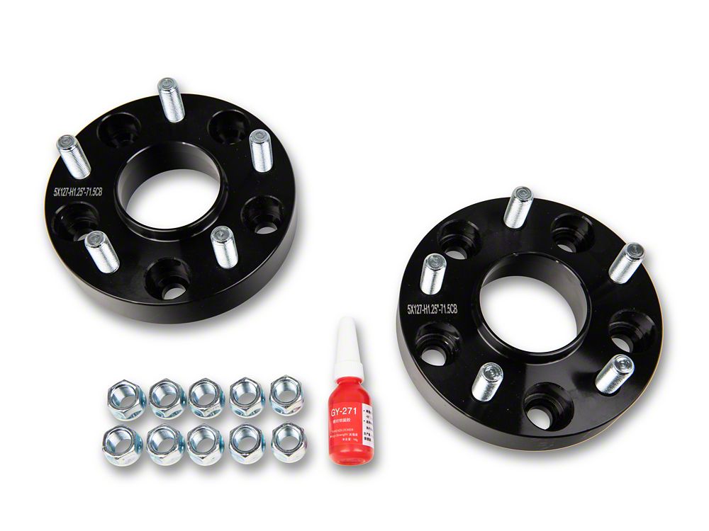 Mammoth 1.25-Inch Billet Wheel Spacers; Black (20-25 Jeep Gladiator JT)