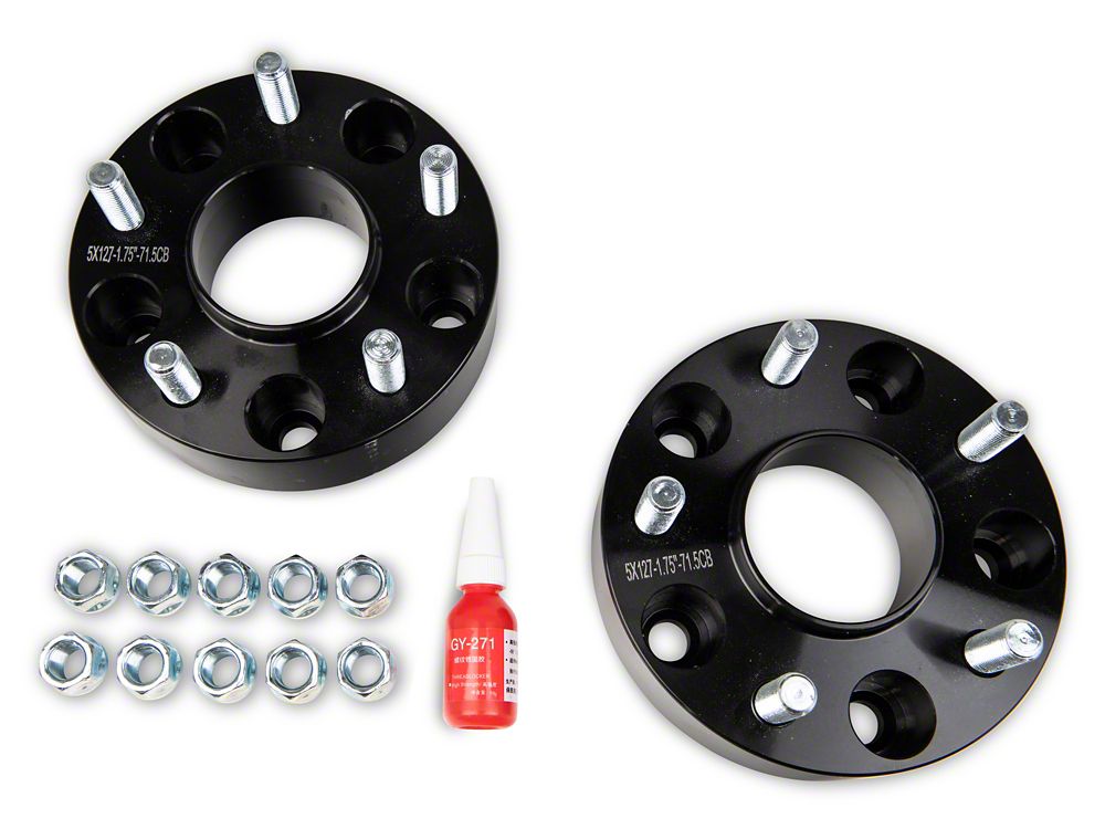 Mammoth 2-Inch Billet Wheel Spacers; Black (20-25 Jeep Gladiator JT)