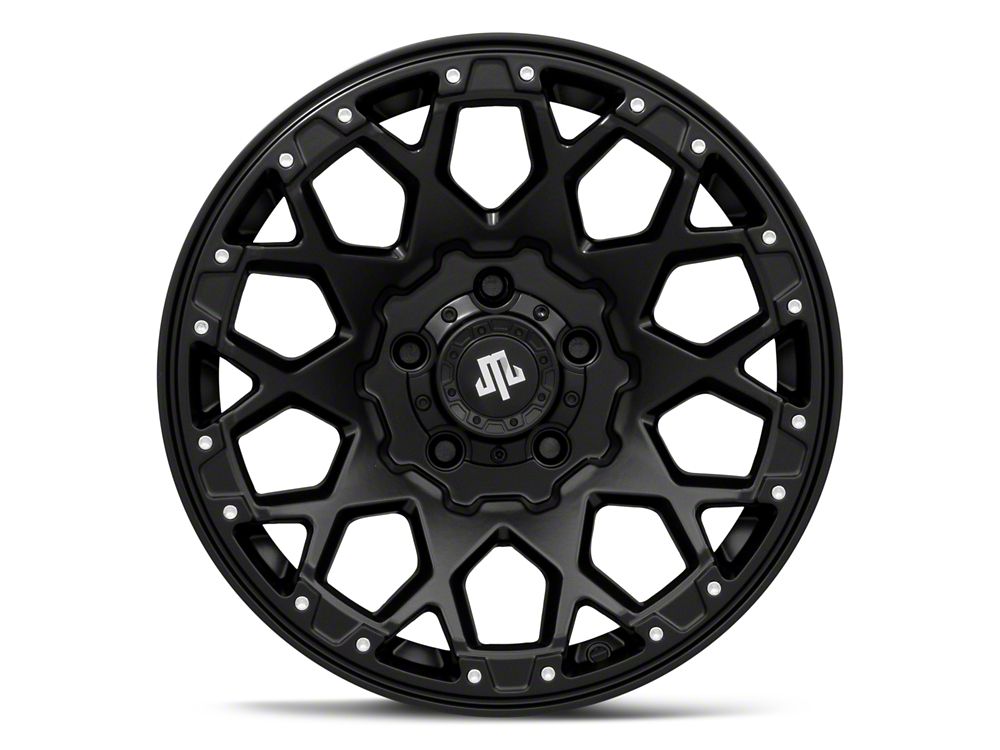 Mammoth Vex Satin Black Machined Wheel; 17x9; -6mm Offset (20-25 Jeep Gladiator JT)