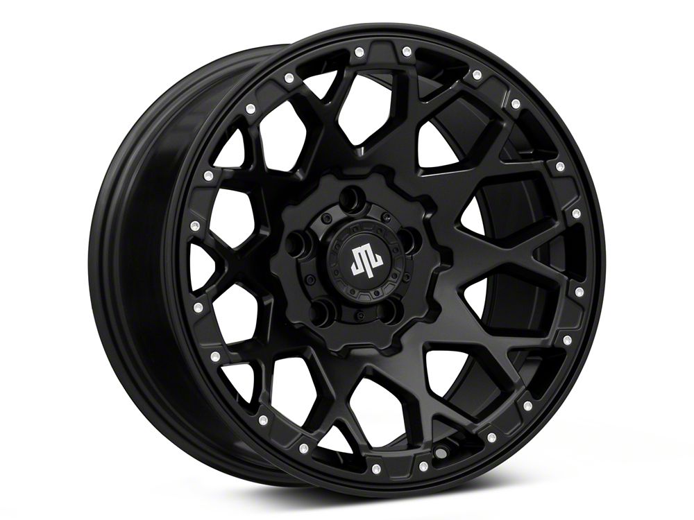 Mammoth Vex Satin Black Machined Wheel; 17x9; -6mm Offset (20-25 Jeep Gladiator JT)