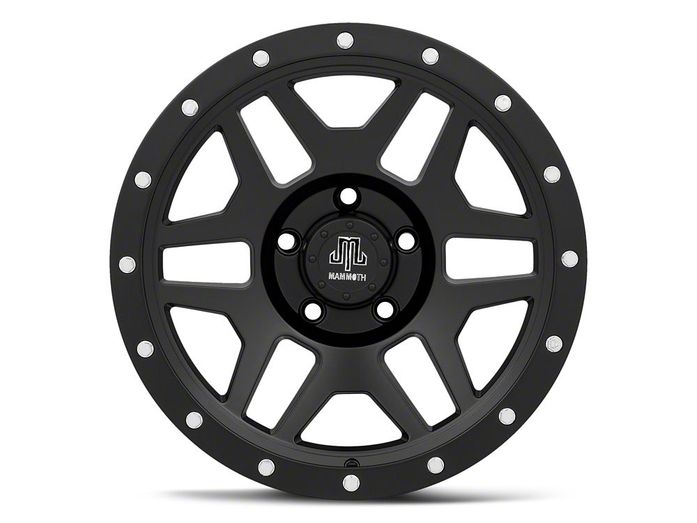 Mammoth Split 6 Simulated Beadlock Matte Black Wheel; 17x9; -6mm Offset (20-25 Jeep Gladiator JT)