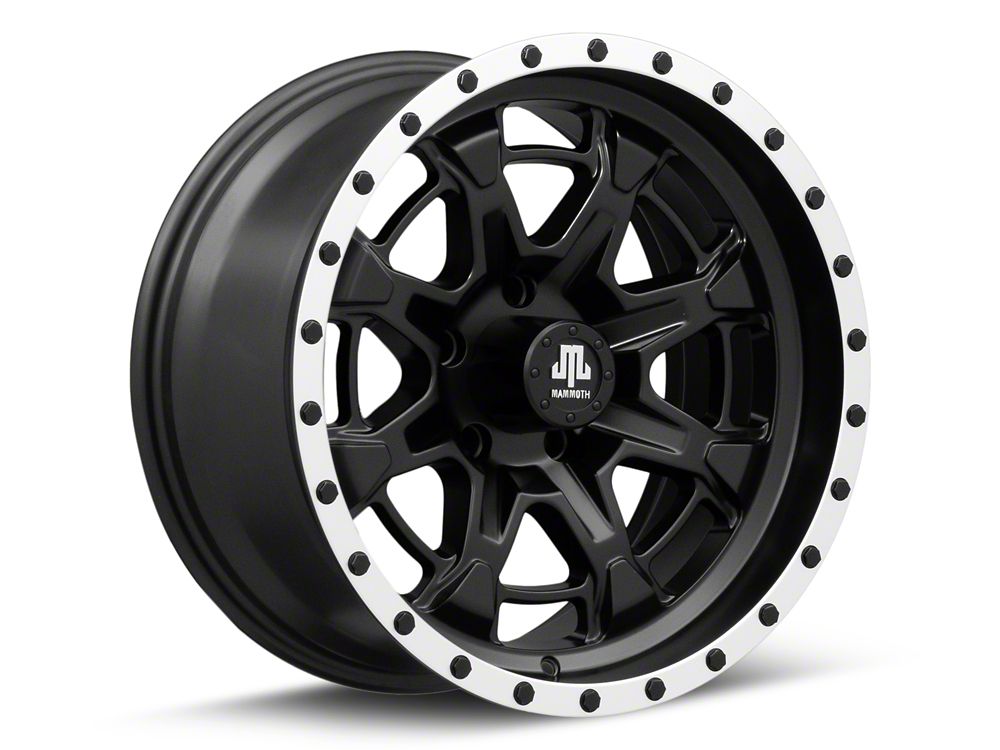 Mammoth Split 16 Beadlock Satin Black with Polished Lip Wheel; 18x9; -6mm Offset (20-25 Jeep Gladiator JT)