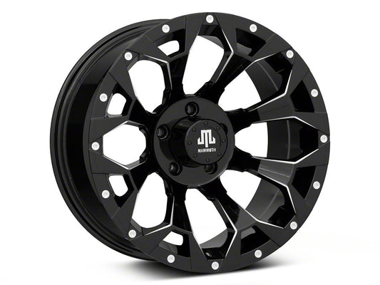 Mammoth Dark Star Gloss Black Machined Wheel; 18x9; -6mm Offset (20-25 Jeep Gladiator JT)