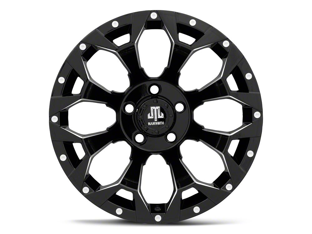 Mammoth Dark Star Gloss Black Machined Wheel; 18x9; -6mm Offset (20-25 Jeep Gladiator JT)