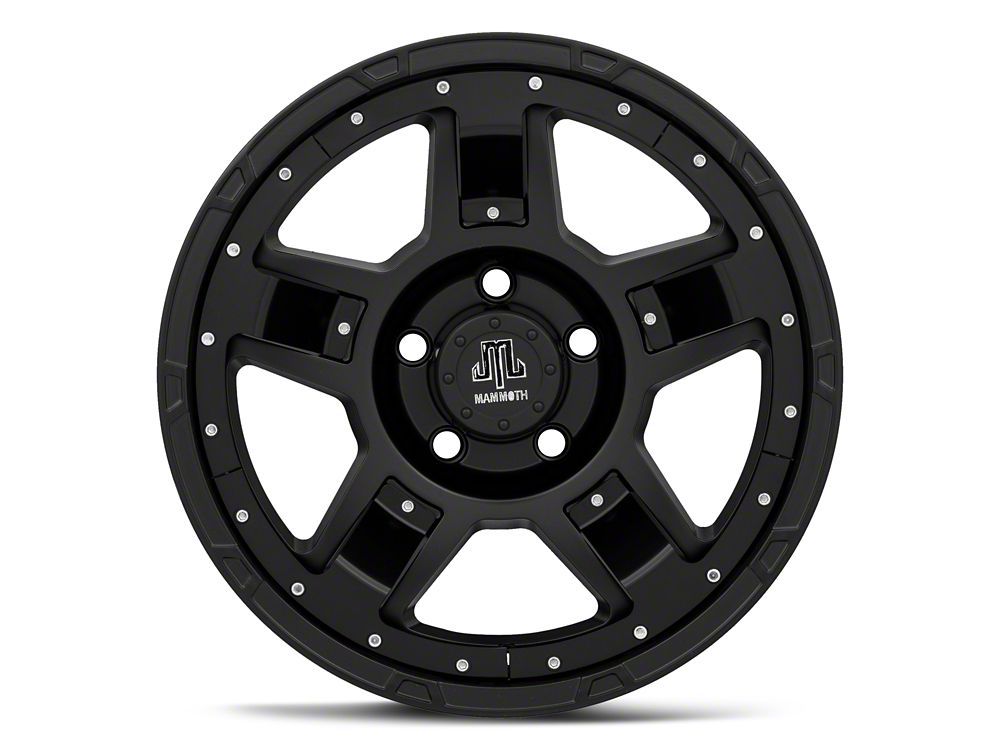 Mammoth Cliff Hanger Matte Black Wheel; 17x9; -6mm Offset (20-25 Jeep Gladiator JT)
