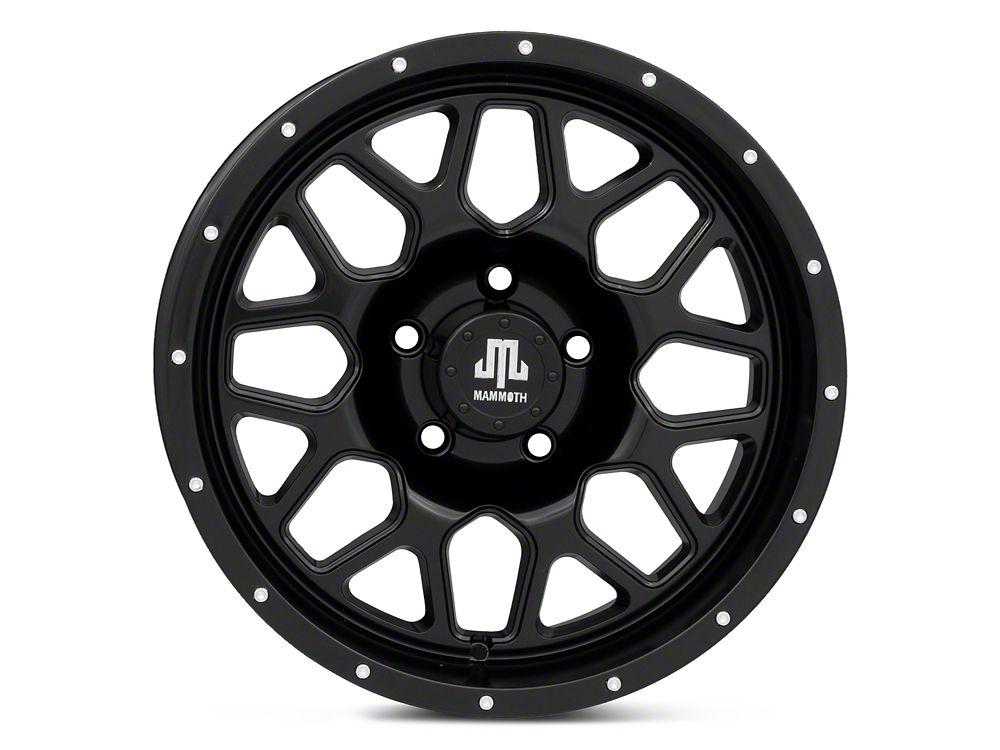 Mammoth Mesh Simulated Beadlock Satin Black Wheel; 17x9; -6mm Offset (20-25 Jeep Gladiator JT)