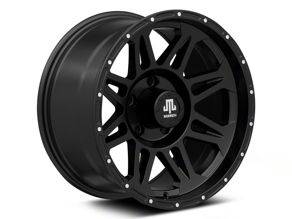 Mammoth Split 8 Simulated Beadlock Matte Black Wheel; 17x9; -6mm Offset (20-25 Jeep Gladiator JT)