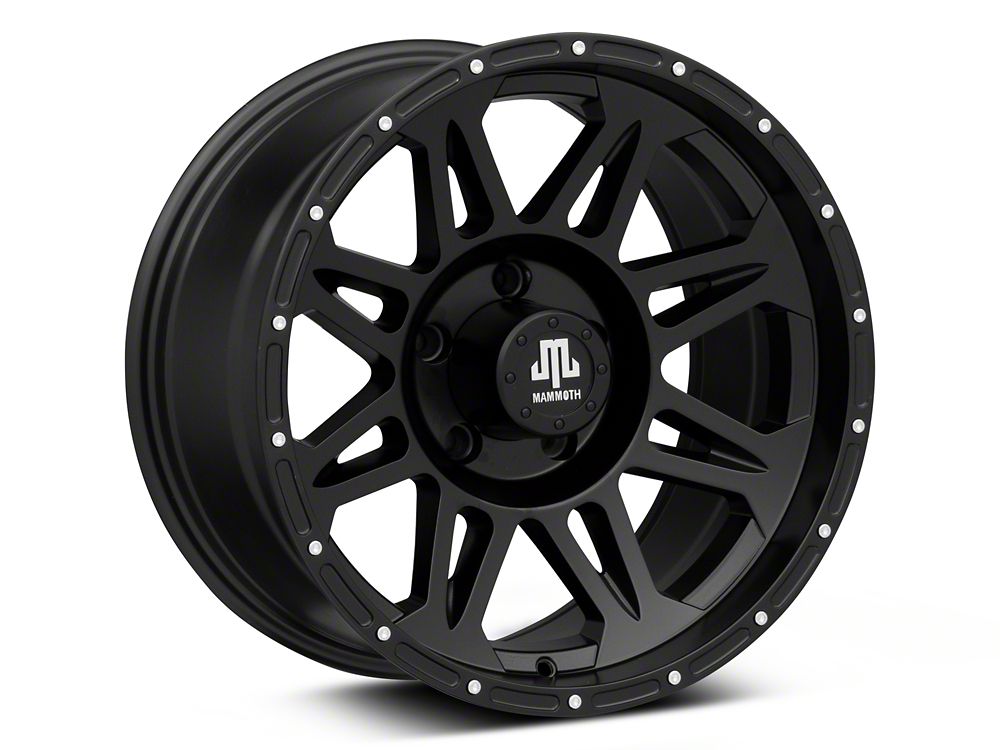 Mammoth Split 8 Simulated Beadlock Matte Black Wheel; 17x9; -6mm Offset (20-25 Jeep Gladiator JT)