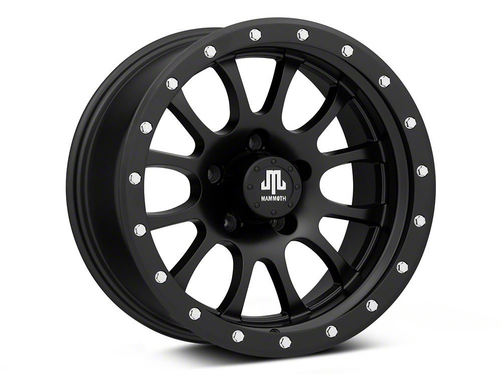 Mammoth 12 Hole Simulated Simulated Beadlock Matte Black Wheel; 17x9; -6mm Offset (99-04 Jeep Grand Cherokee WJ)