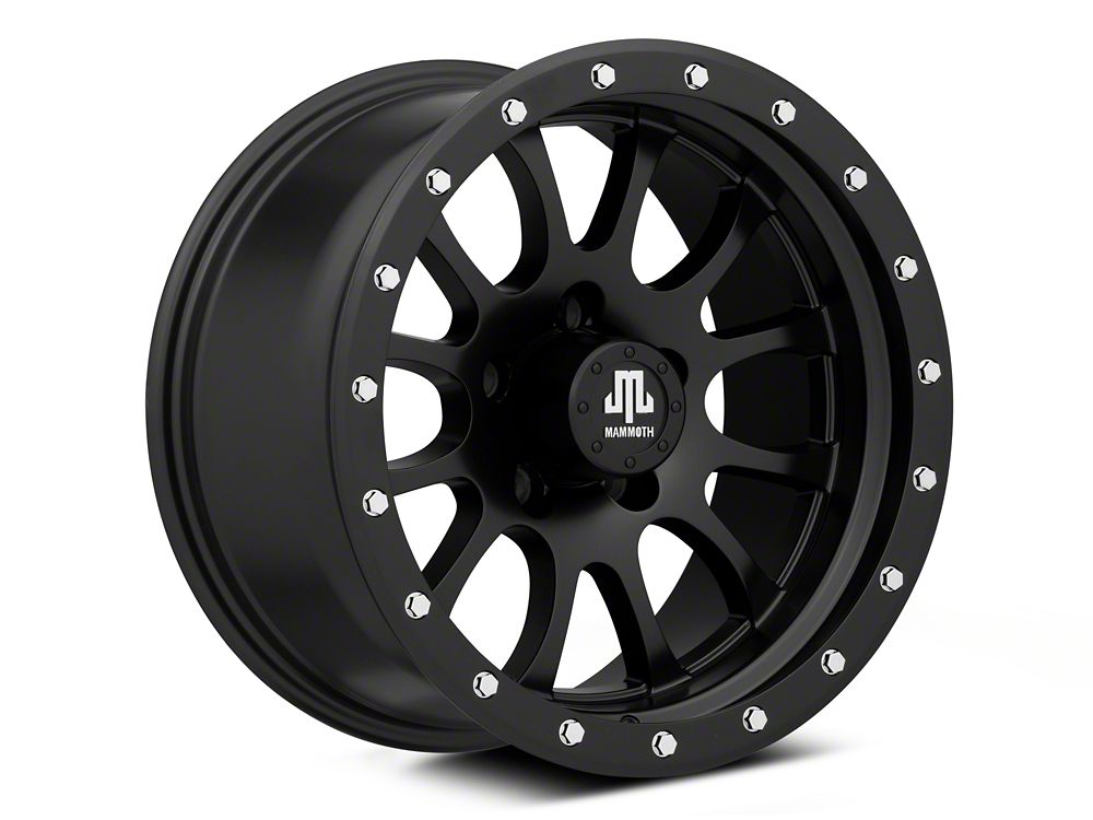 Mammoth 12 Hole Simulated Simulated Beadlock Matte Black Wheel; 17x9; -6mm Offset (05-10 Jeep Grand Cherokee WK, Excluding SRT8)