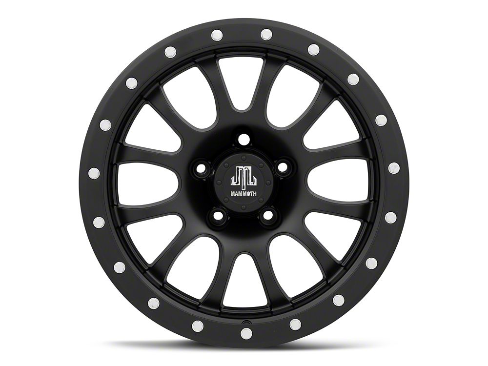 Mammoth 12 Hole Simulated Simulated Beadlock Matte Black Wheel; 17x9; -6mm Offset (05-10 Jeep Grand Cherokee WK, Excluding SRT8)