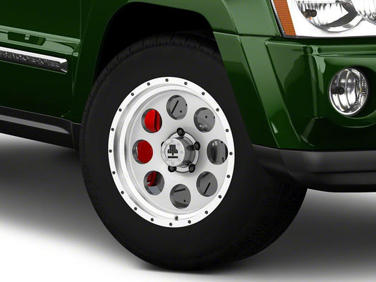 Mammoth 8 Aluminum Simulated Beadlock Anthracite Wheel; 17x9; -6mm Offset (05-10 Jeep Grand Cherokee WK, Excluding SRT8)