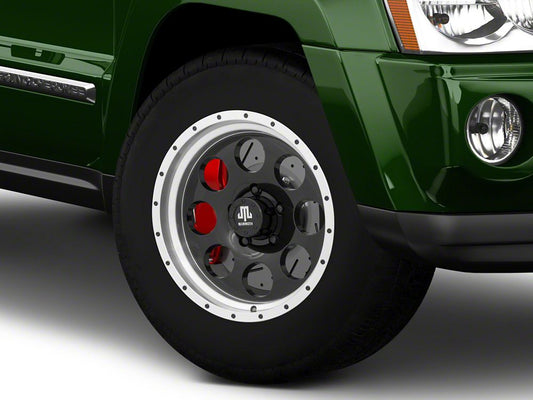 Mammoth 8 Aluminum Simulated Beadlock Black Wheel; 17x9; -6mm Offset (05-10 Jeep Grand Cherokee WK, Excluding SRT8)