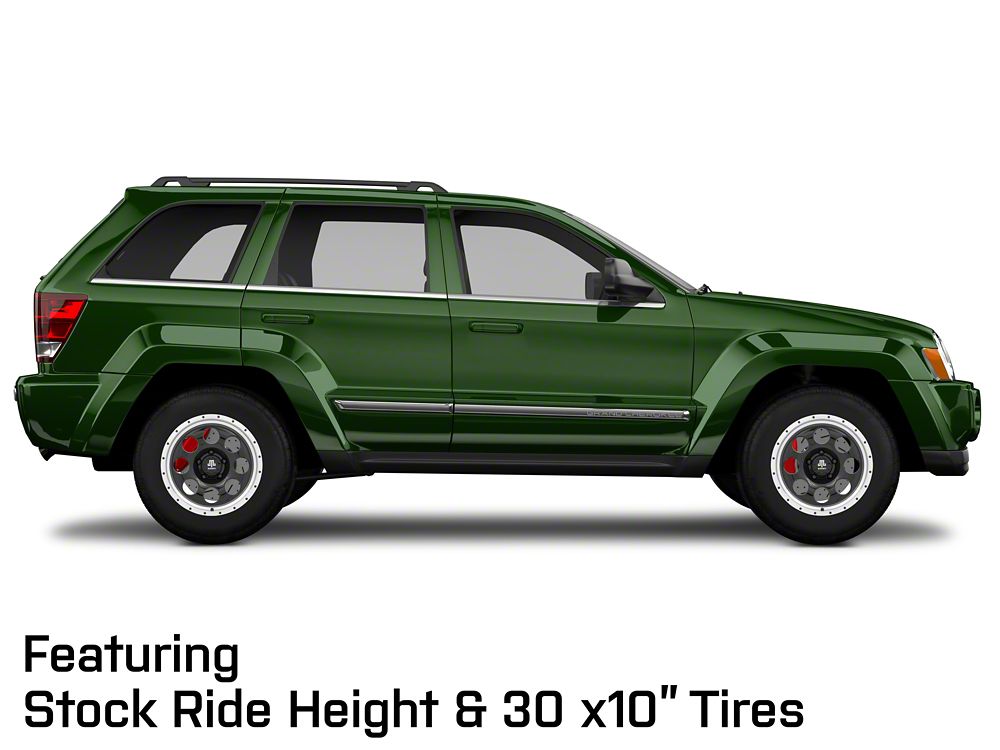 Mammoth 8 Aluminum Simulated Beadlock Black Wheel; 17x9; -6mm Offset (05-10 Jeep Grand Cherokee WK, Excluding SRT8)