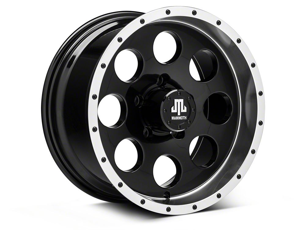 Mammoth 8 Simulated Beadlock Style Black Wheel; 16x8; 0mm Offset (99-04 Jeep Grand Cherokee WJ)