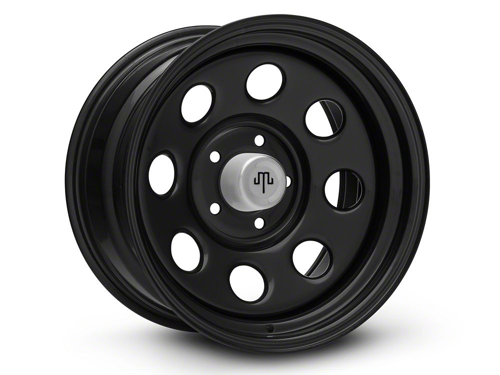 Mammoth 8 Steel Black Wheel with Polished Center Cap; 17x9; -6mm Offset (05-10 Jeep Grand Cherokee WK, Excluding SRT8)