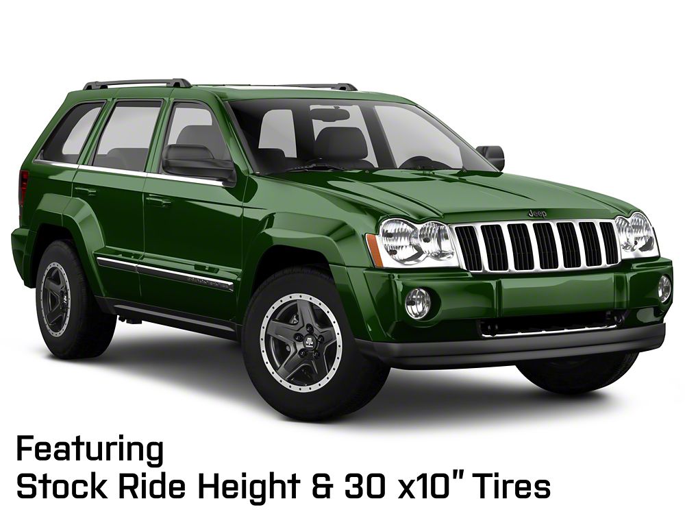 Mammoth Boulder Simulated Beadlock Style Black Wheel; 17x9; -6mm Offset (05-10 Jeep Grand Cherokee WK, Excluding SRT8)
