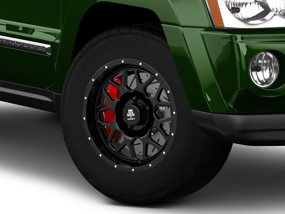 Mammoth Mesh Simulated Beadlock Satin Black Wheel; 17x9; -6mm Offset (05-10 Jeep Grand Cherokee WK, Excluding SRT8)