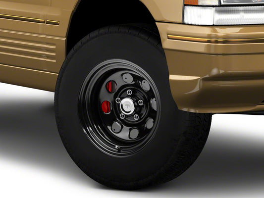 Mammoth 8 Black Steel Wheel; 15x10; -45mm Offset (93-98 Jeep Grand Cherokee ZJ)