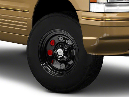 Mammoth 8 Black Steel Wheel; 15x8; -19mm Offset (93-98 Jeep Grand Cherokee ZJ)