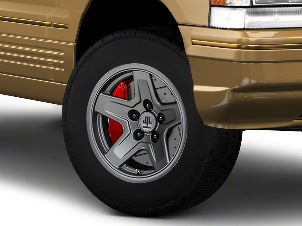 Mammoth Boulder Charcoal Wheel; 16x8; 0mm Offset (93-98 Jeep Grand Cherokee ZJ)