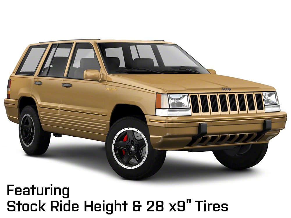 Mammoth Boulder Simulated Beadlock Style Black Wheel; 16x8; 0mm Offset (93-98 Jeep Grand Cherokee ZJ)