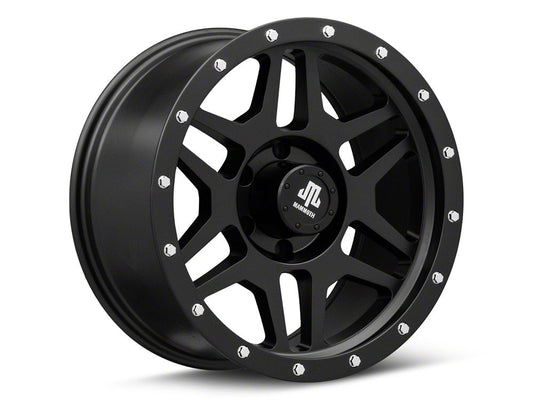 Mammoth Split 6 Beadlock Matte Black 6-Lug Wheel; 18x9; -6mm Offset (16-24 Titan XD)