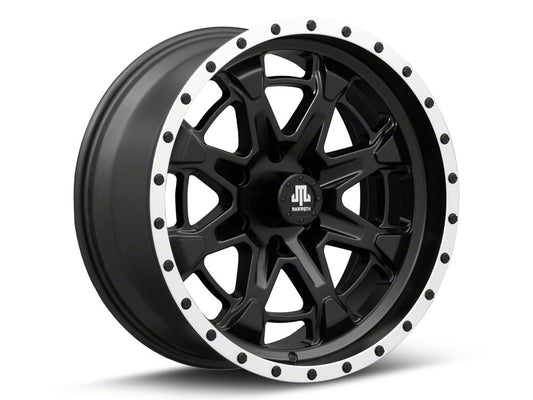 Mammoth Split 16 Beadlock Satin Black with Polished Lip 6-Lug Wheel; 20x9; -6mm Offset (19-25 RAM 1500)