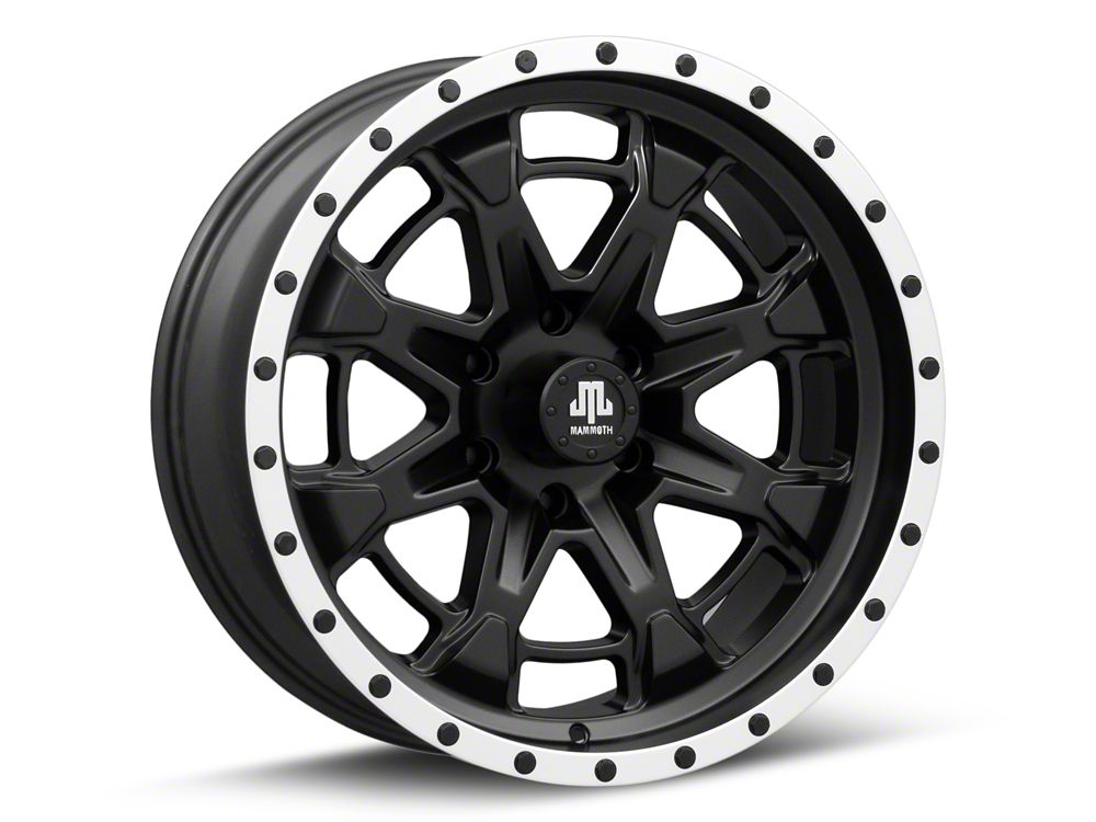 Mammoth Split 16 Beadlock Satin Black with Polished Lip 6-Lug Wheel; 20x9; -6mm Offset (19-25 RAM 1500)