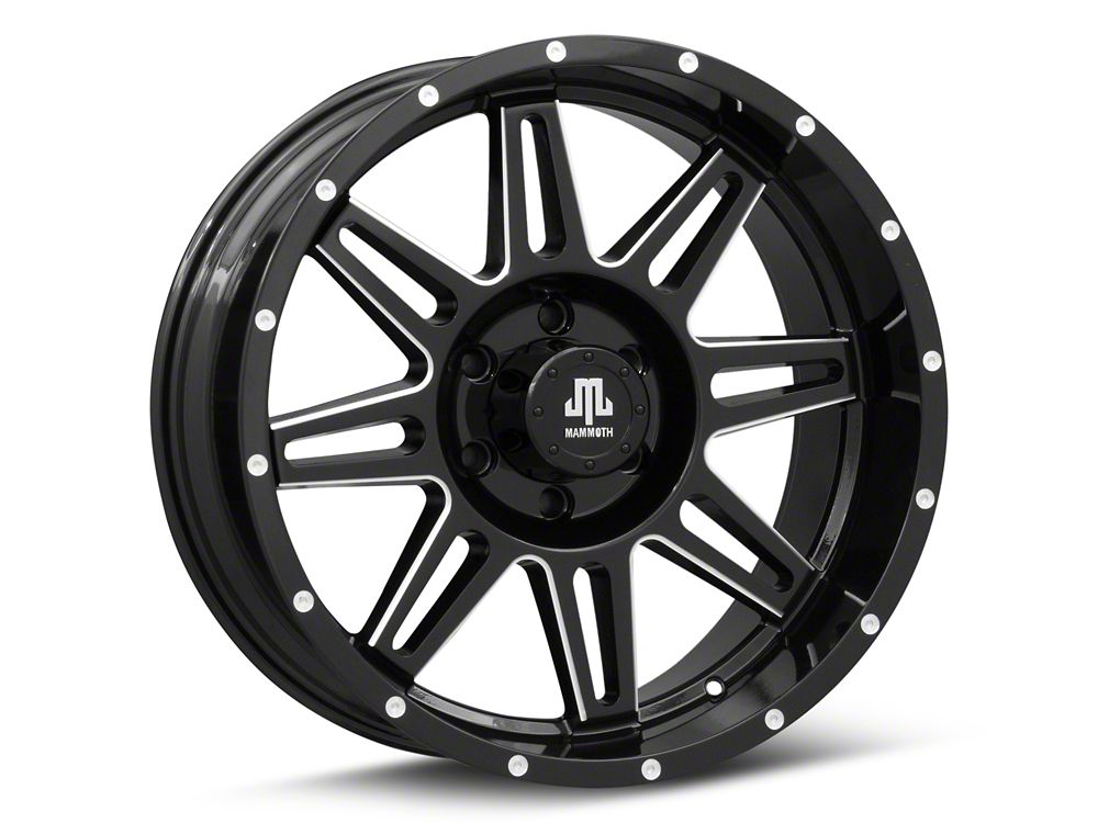 Mammoth Revolver Gloss Black Machined 6-Lug Wheel; 20x9; -6mm Offset (19-25 RAM 1500)