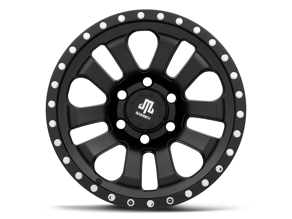 Mammoth 10-Spoke Beadlock Matte Black 6-Lug Wheel; 17x9; -6mm Offset (14-18 Sierra 1500)