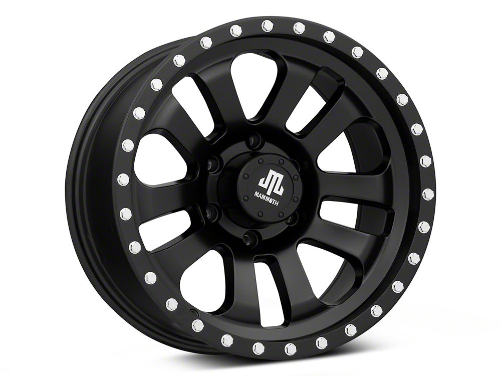 Mammoth 10-Spoke Beadlock Matte Black 6-Lug Wheel; 17x9; -6mm Offset (14-18 Sierra 1500)