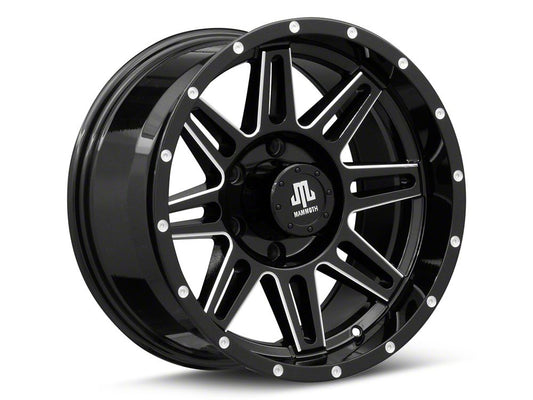 Mammoth Revolver Gloss Black Machined 6-Lug Wheel; 17x9; -6mm Offset (14-18 Sierra 1500)
