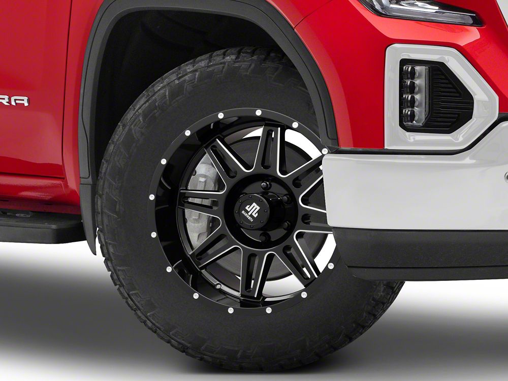 Mammoth Revolver Gloss Black Machined 6-Lug Wheel; 20x9; -6mm Offset (19-25 Sierra 1500)