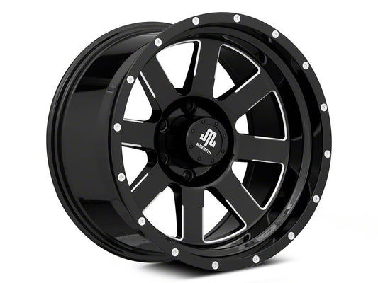 Mammoth Horde Beadlock Gloss Black Machined 6-Lug Wheel; 18x10; -24mm Offset (15-20 F-150)