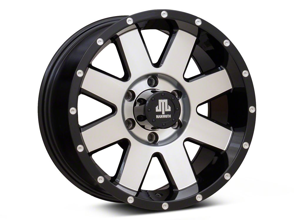 Mammoth Deep Roller Gloss Black Machined 6-Lug Wheel; 17x9; 18mm Offset (04-08 F-150)