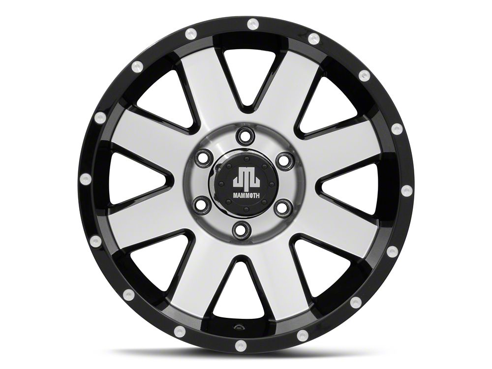 Mammoth Deep Roller Gloss Black Machined 6-Lug Wheel; 17x9; 18mm Offset (15-20 F-150)
