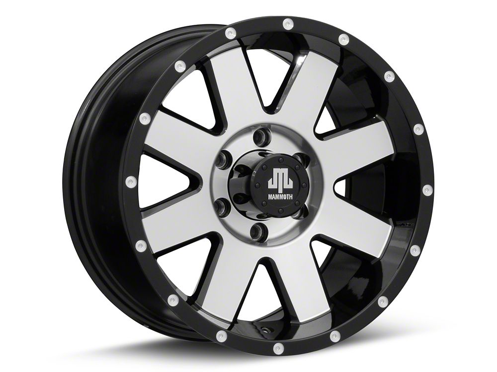 Mammoth Deep Roller Gloss Black Machined 6-Lug Wheel; 17x9; 18mm Offset (21-25 F-150)