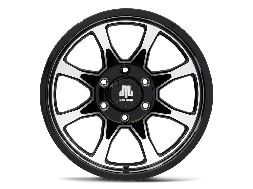 Mammoth F8 Gloss Black Machined 6-Lug Wheel; 17x9; 0mm Offset (04-08 F-150)